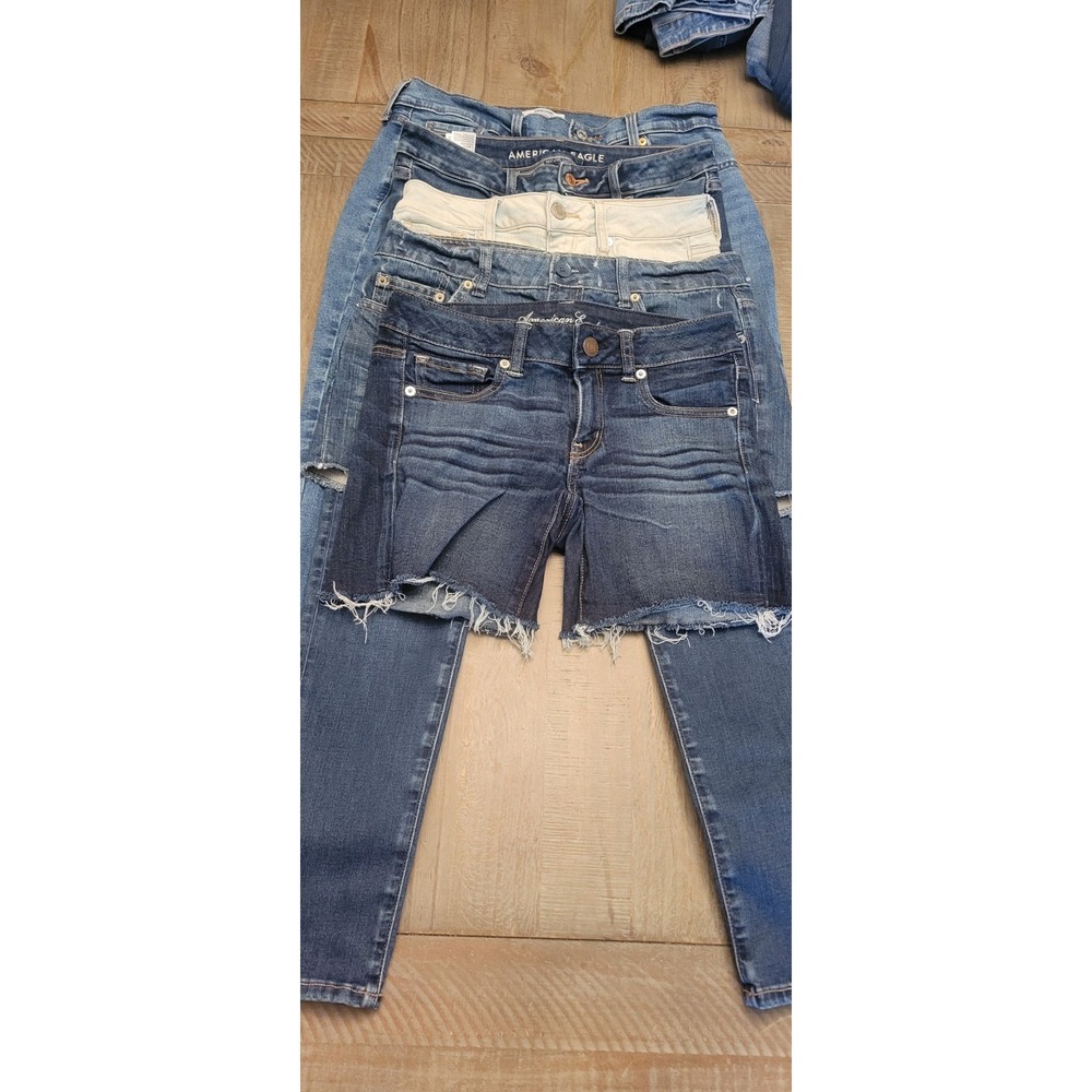 5 Bundle Lot American Eagle Levi Jeans Shorts Womens Size‎ 6 S M  5 Pr